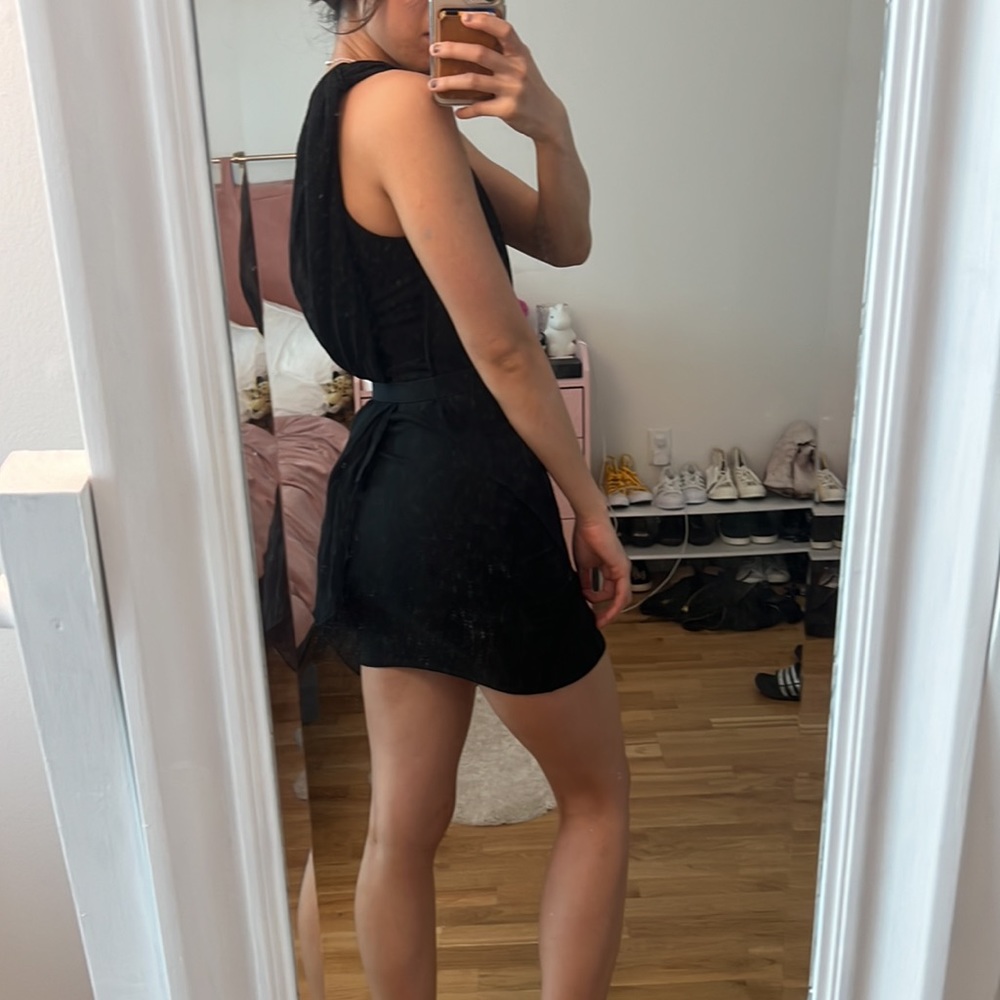 Alice and olivia bodycon goddess silk drape black dress - Picture 5 of 7